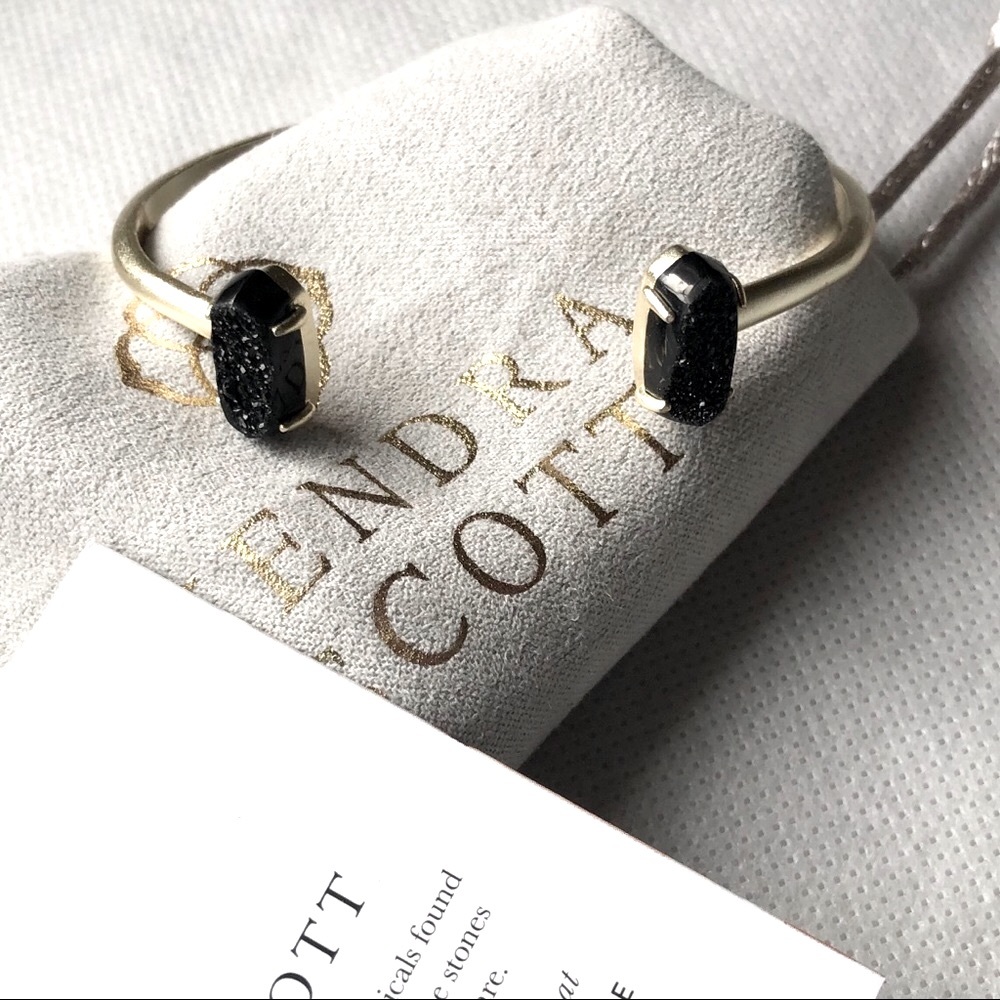 Kendra Scott gold w/ black drusy Edie bracelet